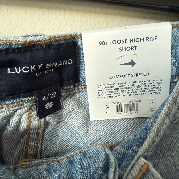 Lucky Brand Distressed Blue Denim Shorts 90s Loose High Rise - Picture 4 of 6